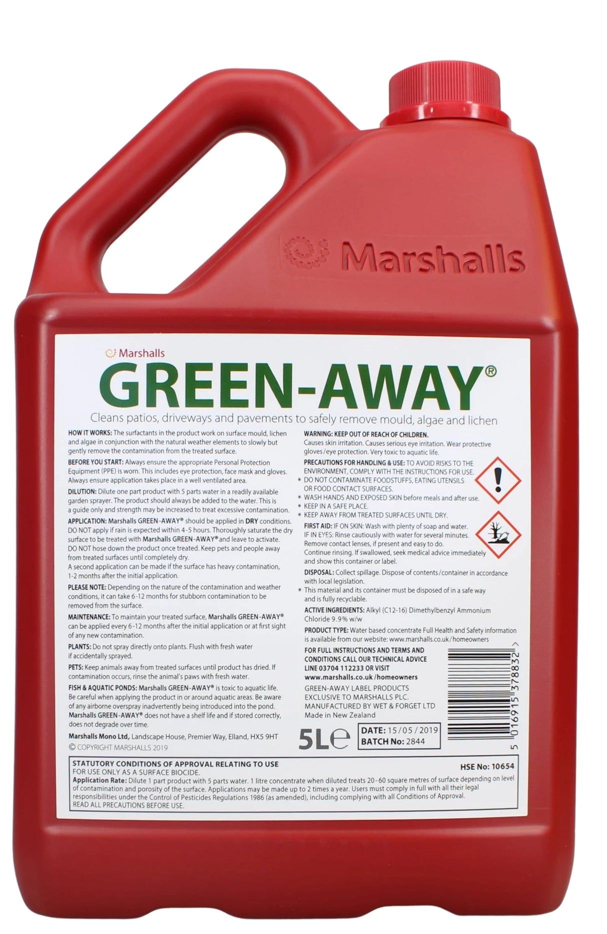 Marshalls Green-Away® mould, algae and lichen remover 5L