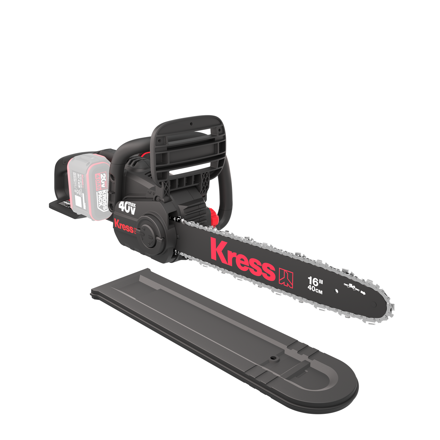 Kress Special Bundle! KG347E Kress 40V 40 cm brushless chainsaw - with 4x 4.Ah Batteries and 1x 4A Dual Port Charger