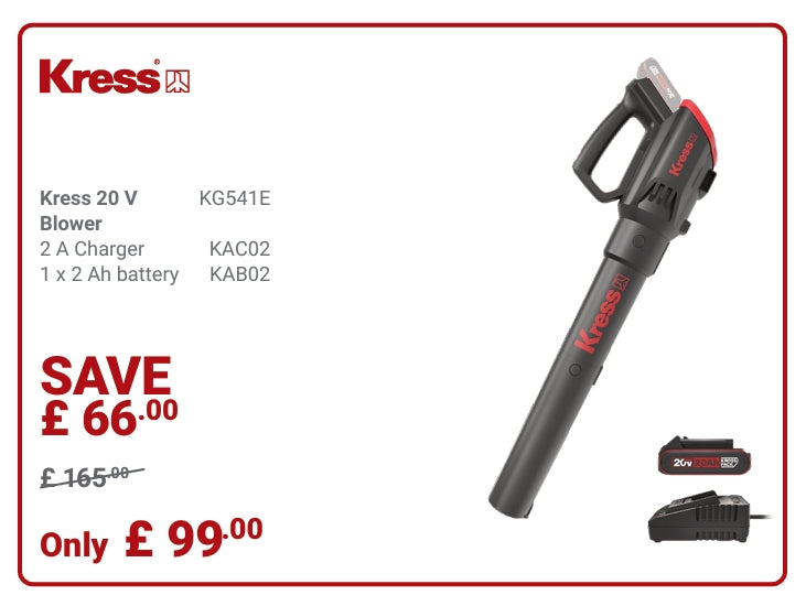 Kress Special Bundle! KG541E.9 Kress 20V KrossPack Cordless Blower - with 1x 4.Ah Batteries and 1x 2A Charger