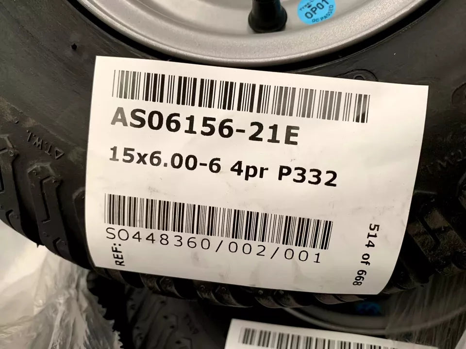 Countax / Westwood 15x6.00-6 Ride On Mower Front Wheel & Tyre