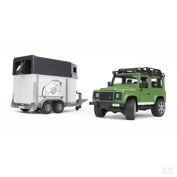 Bruder Toys Land Rover Defender with Horse Box