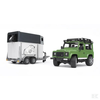 Bruder Toys Land Rover Defender with Horse Box