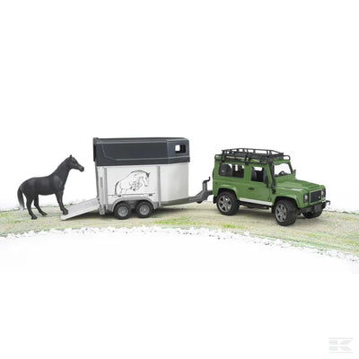 Bruder Toys Land Rover Defender with Horse Box