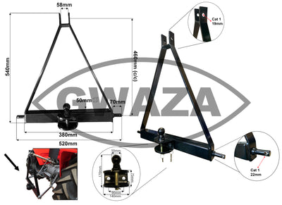 A Frame Towing for Compact Tractors with Hitch