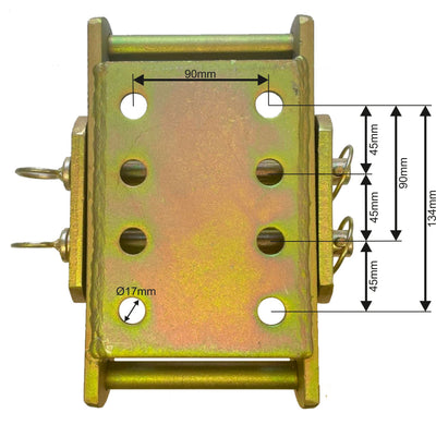 Height Adjuster c/w Drop Plate - 2 Pin Tow Hitch