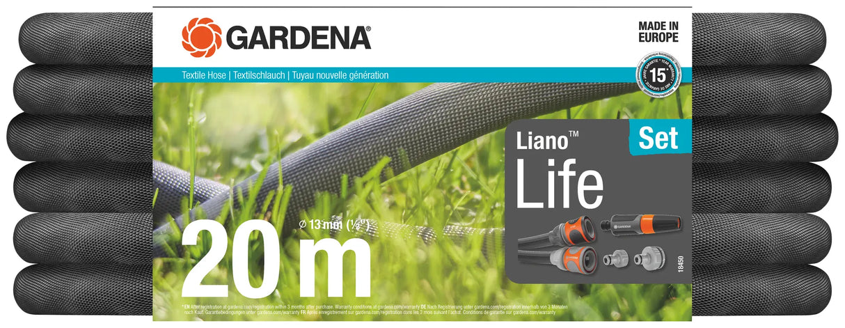 GARDENA Textile Hose Liano™ Life 13 mm (1/2"), 20 m Set