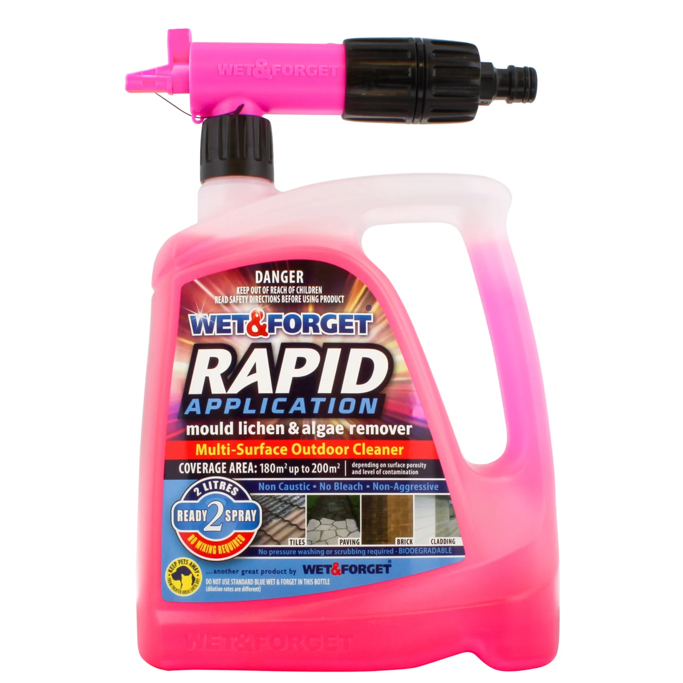 MULTIBUY - Wet & Forget Rapid Outdoor Mould, Lichen & Algae Remover 2L Concentrate