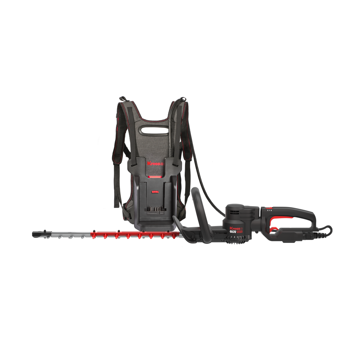 Kress Special Bundle! KG259E Kress 60V 58 cm Cordless Brushless Backpack Hedge Trimmer - with 2 x 2.0Ah Battery & 1 x 3 A Charger