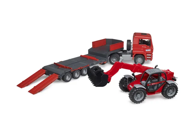 MAN TGA Low Loader Truck with Manitou Telescopic Loader MLT 633