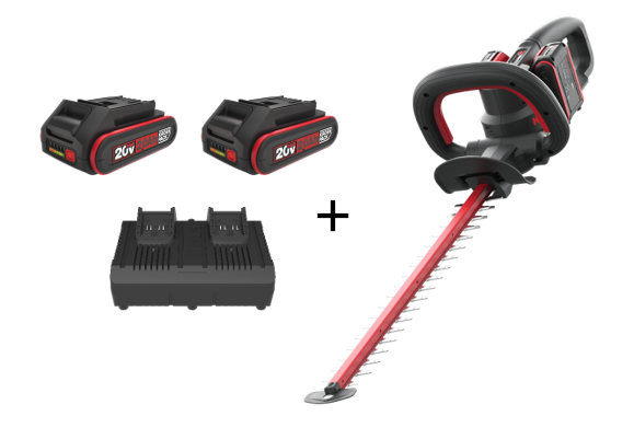 Kress Special Bundle! KG285 Kress 40V 61cm Brushless Hedge Trimmer - with 2 x 2.0Ah Batteries & 4A Dual Port Charge