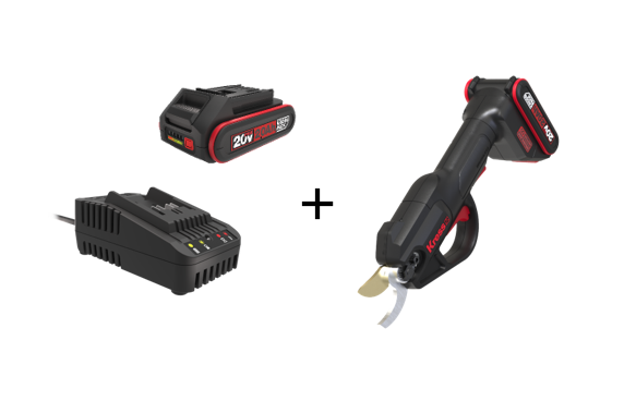 Kress Special Bundle! KG340 Kress 20V 25 mm Cordless Pruning Shears - with 1 x 2Ah Battery and 1 x 2A Charger