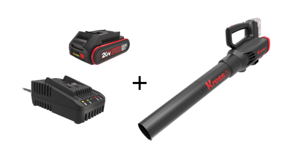 Kress Special Bundle! KG541E.9 Kress 20V KrossPack Cordless Blower - with 1x 2.Ah Batteries and 1x 2A Dual Port Charger