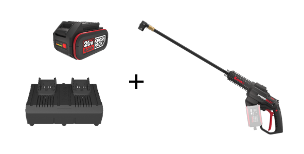 Kress Special Bundle! KG633E.9 Kress 20V KrossPack Brushless Portable Power Cleaner - with 1x 4.Ah Batteries and 1x 4A Dual Port Charger