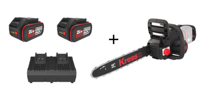 Kress Special Bundle! KG347E Kress 40V 40 cm brushless chainsaw - with 2x 4.Ah Batteries and 1x 4A Dual Port Charger