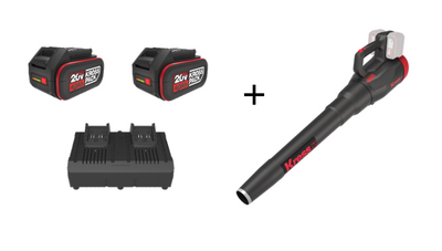 Kress Special Bundle! KG584 Kress 40V brushless silent tech blower - with 2x 4.Ah Batteries and 1x 4 A Dual Port Charger