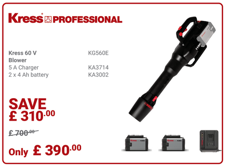 Kress Special Bundle! KG560 Kress 60V Handheld Blower - with 2 x 4.0Ah Batteries & 1 x 5 A Charger