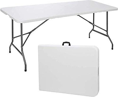 6ft Folding Trestle Table WHITE