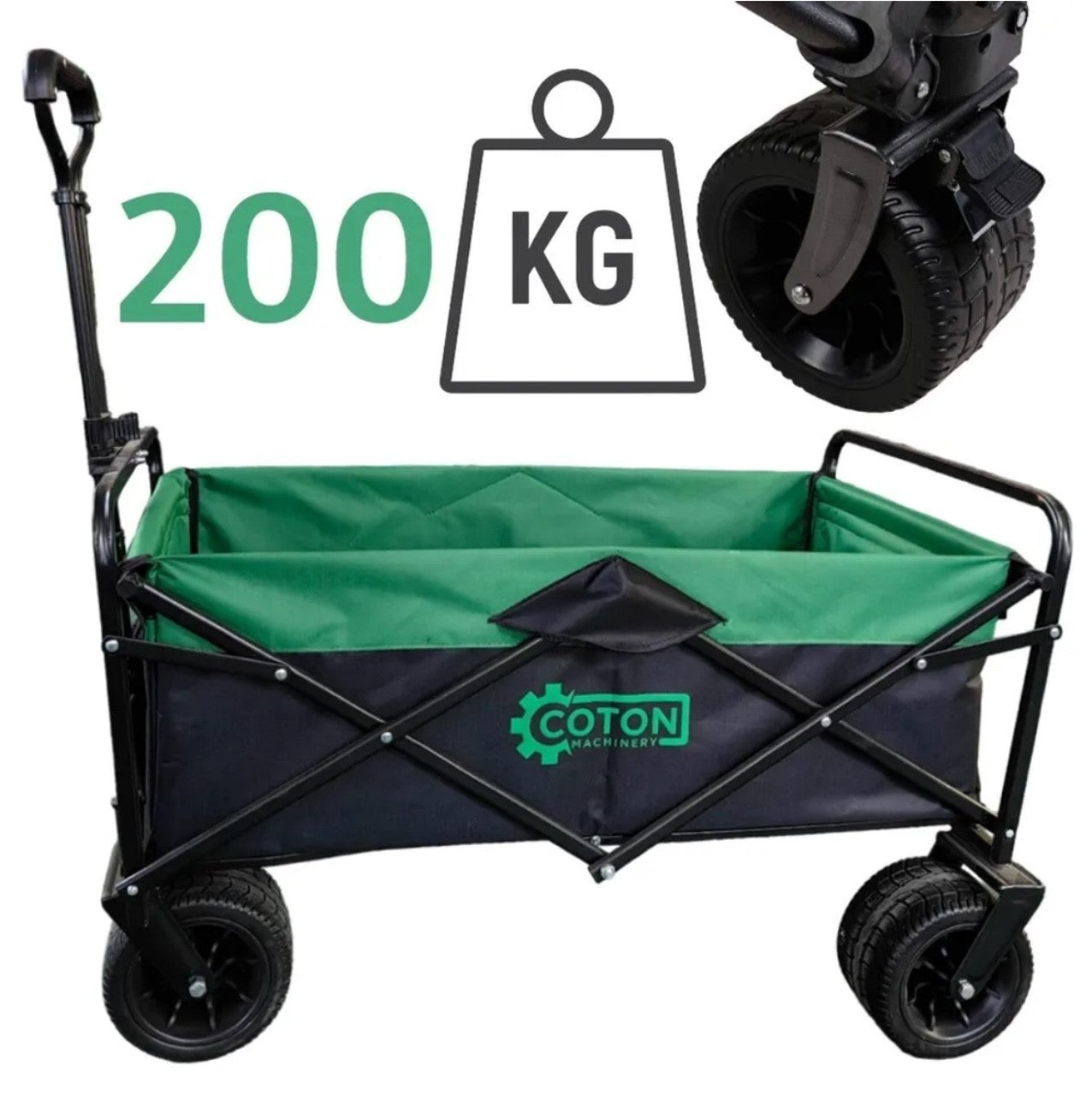 200KG Folding Wagon Heavy Duty Folding Trolley Cart Market Festival Car Boot