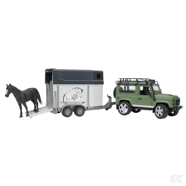 Bruder Toys Land Rover Defender with Horse Box