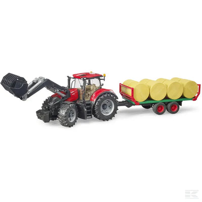 Bruder Toys Case IH Optum 300 CVX With Front Loader And Trailer